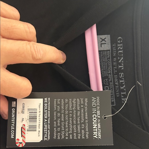 Grunt Style Black Tee with Red Yippie Ki Yay - Picture 4 of 5